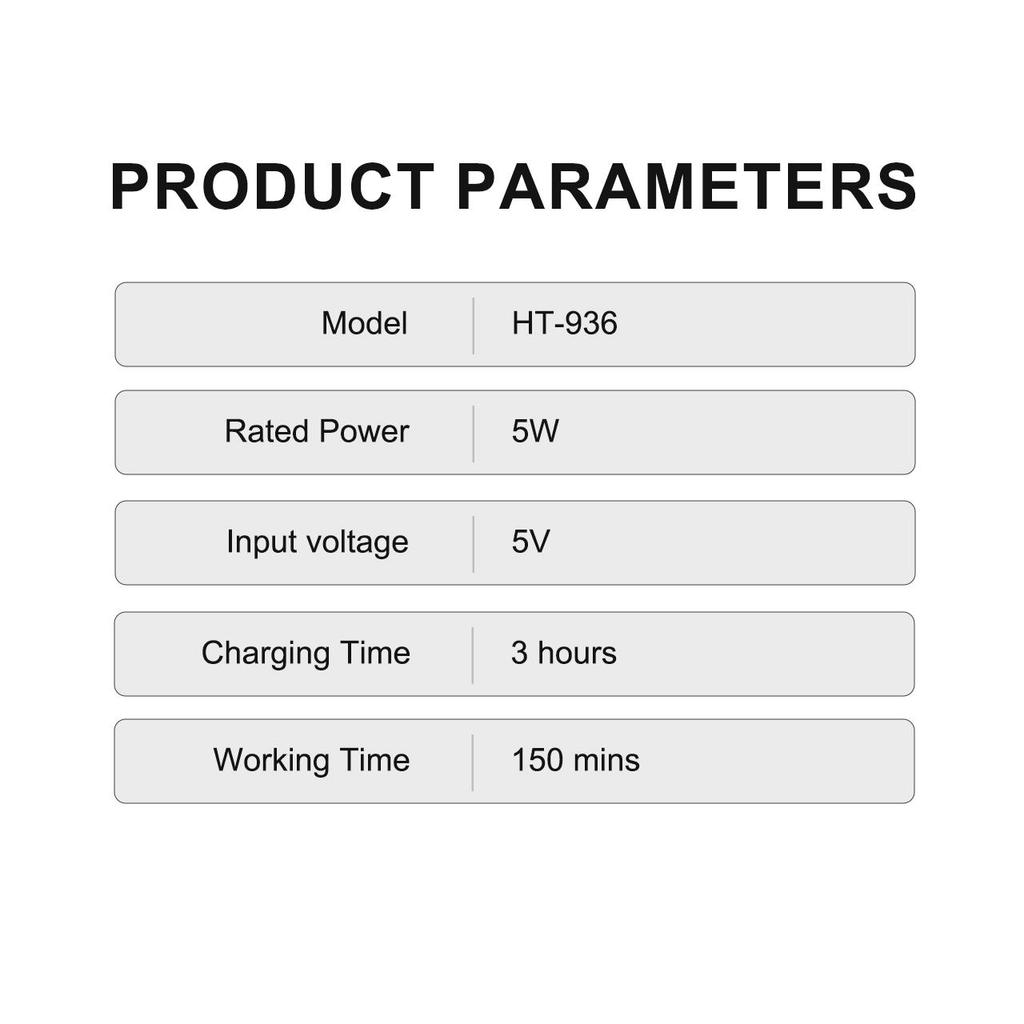 Hatteker Electric Repeating Shaver for Men Magnetic Motor Beard Trimmer USB Rechargeable Professional Grooming Tool HT-386
