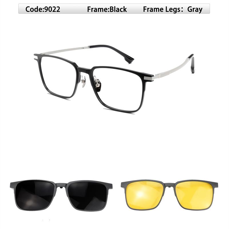 Magnet Clip Sunglasses Square Men Polarized Gray  Frame Custom Prescription Women Myopia Night Vision Eyeglasses