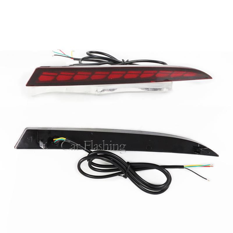 1 Pair LED Bumper Light Rear Fog Lamp Brake Light Dynamic Turn Signal Reflector For Honda HR-V HRV RS