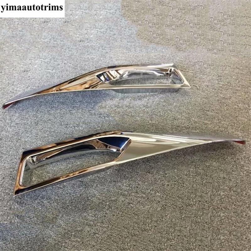 2PCS ABS Chrome Car Front Bumper Fog Foglight Light Lamp Frame Decor Cover Trim For Nissan Leaf 2018 - 2024 Accessories Exterior