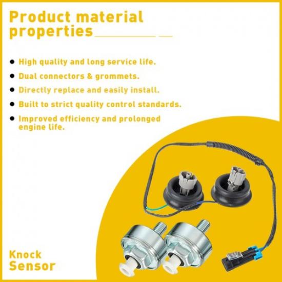 Klopfensensor mit Kabelbaum-Kit für Paar Chevy Silverado 1500 GMC Sierra 12589867