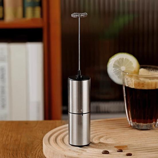 Electric Milk Frother with High Power 14000RPM Stainless Steel Drink Mixer Stick Battery Operated Multifunctional Coffee Whisk