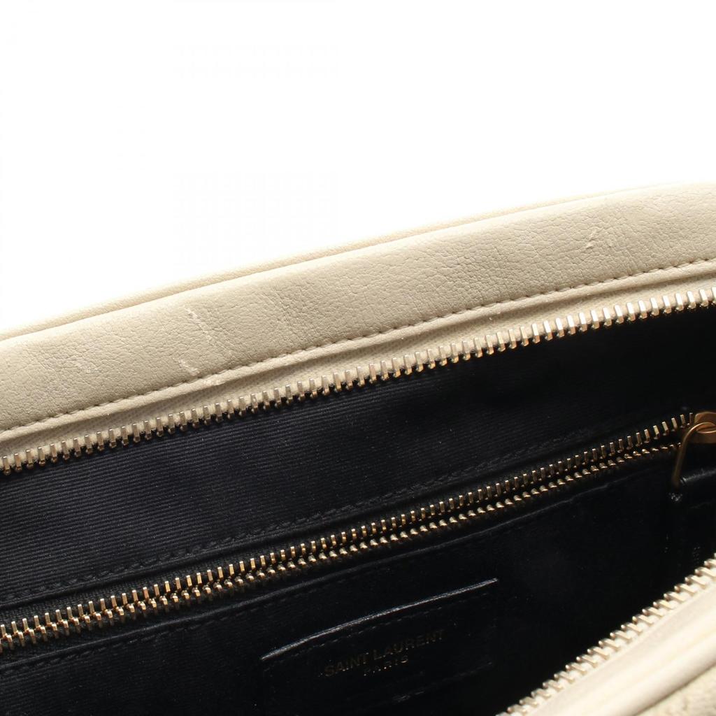 Used SAINT LAURENT PARIS Shoulder Bag leather Beige Used Women