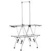 Clothes Airer Foldable Drying Rack with Wheels Large Drying Space Stainless Steel 138.5 X 63 X 208 Cm