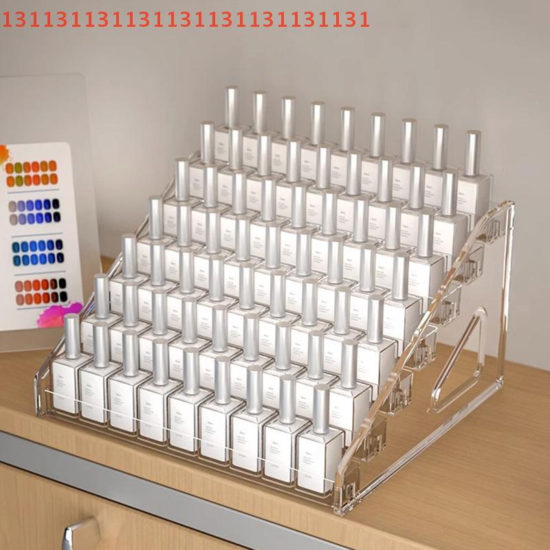 Nail Salon Cosmetic Tabletop Display Rack Acrylic Transparent Multi-layer Nail Polish Display Stand, Lipstick Storage Box