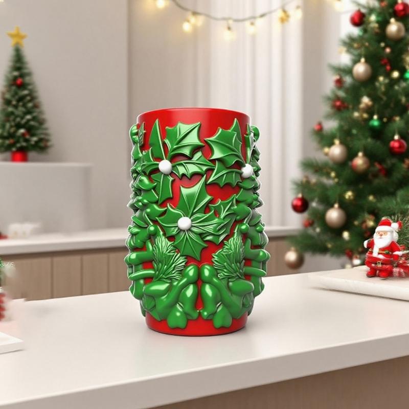 Santa Embossed Cylindrical Silicone Mold Holiday Candle Silicone Mould For Epoxy Resin Art Handmade Candle Soap Making