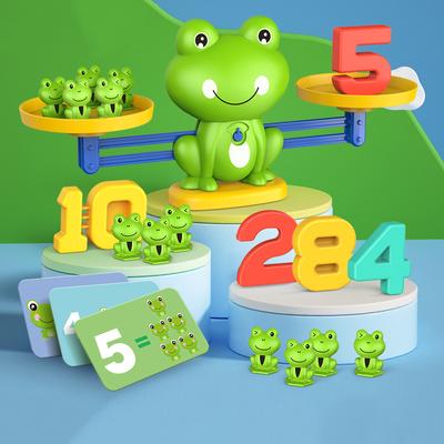 Dětská digitální žabí váha hračka Vzdělávací puzzle pro rané vzdělávání Sčítání a odčítání Osvícení Rovnováha Matematické učební pomůcky