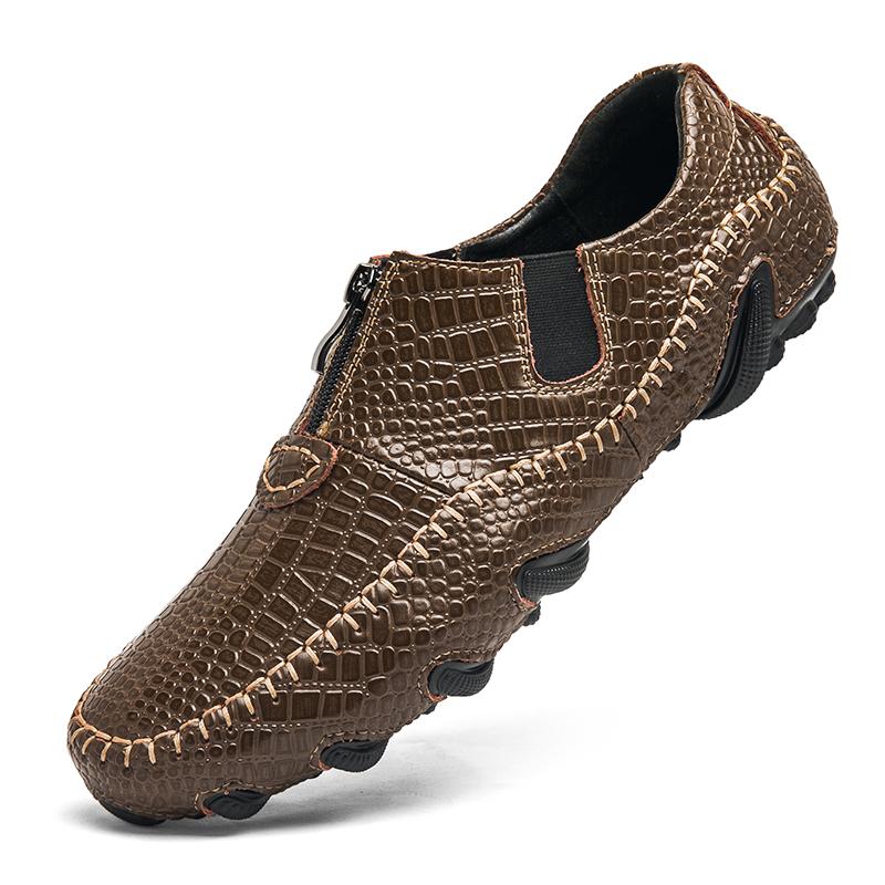 39-46 Mode Herr Casual Läderskor Loafers Moccasins Platt Körskor