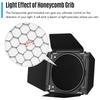 Barn Door & Honeycomb Grid &4 Color Gel Filters for 7Inch Standard Reflectors Studio Hing Accessories Kit