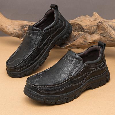 Fashion Genuine Leather Men's Footwear Slip On Hiking Shoes Comfortable Anti-smash Sneakers High Quality Outdoor Shoes New Trend Loafers