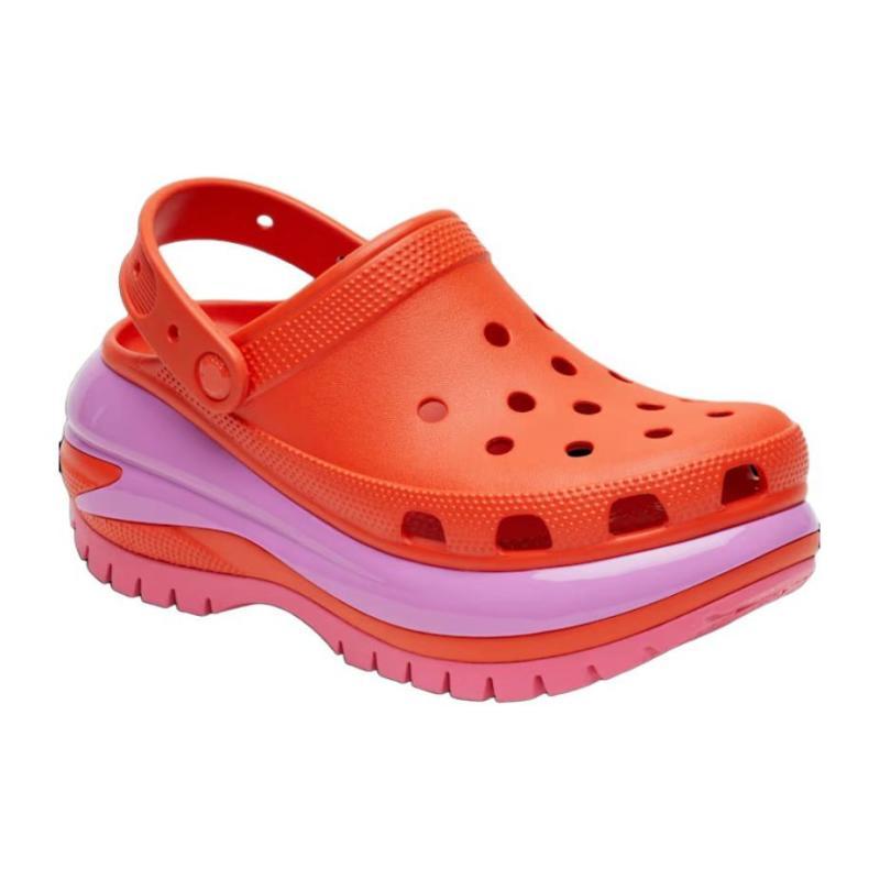 Crocs EVA Round Toe and Foot 7cm Hole Shoes Unisex Orange