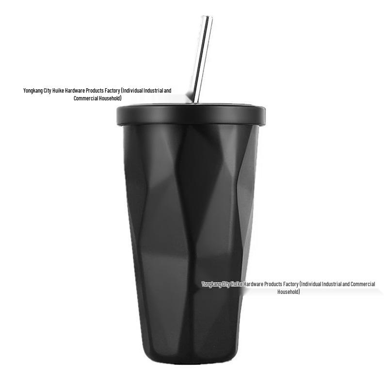 Gradient Double-Layer Insulated Straw Water Cup with Large Capacity