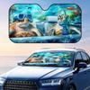 Turtles Driving Funny Sun Visor Foldable Universal Car Windshield Sun Shade UV Protection Heat Insulation Foldable Cover