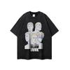 Unisex Vintage Washed Cotton Long Sleeve Tee With Cartoon Print Oversized Fit Streetwear Style