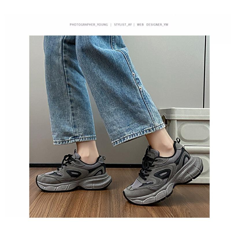 Thick Sole Women's Lace-up Casual Shoes, Temperament Comfortable Breathable Shoes