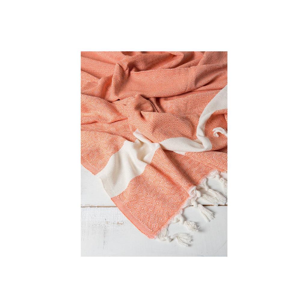 Diamond Patterned 100% Cotton Beach, Turkish Bath Peshtemal, Bathroom, Guest, Pool, Spa Towel 90x190 Cm