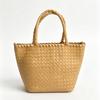 Handwoven Genuine Leather Tote Bag Women Large Capacity Casual Shoulder Handbag In Soft Full-Grain Cowhide