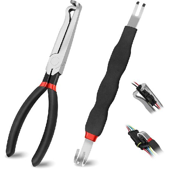 3Pcs Electrical Disconnect Pliers Set, Automotive Electrical Connector Separator With Straight & 60 Degree, Electrical Disconnect Pliers For Cars,