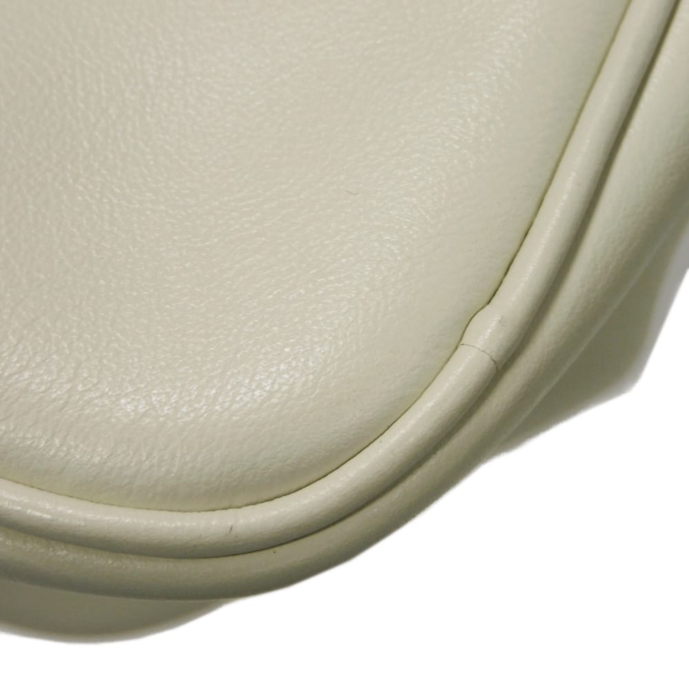 Used 11569 Triangle Leather Crossbody Bag 1BH190 2BYA F00099 7921 White RFID IC Chip Embossed Logo Bianco Unisex from