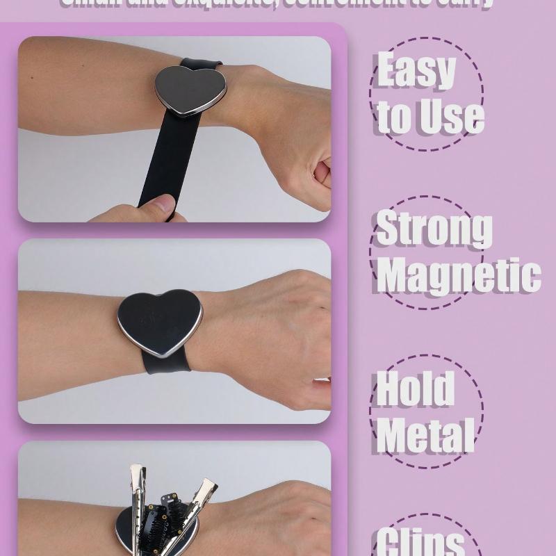 Magnetic Wristband For Hair Stylist, 4 Pieces Hair Braiding Tool With Edge Rat Tail Comb, Braider Wristband For Black Hair Home Beauty Women Gifts