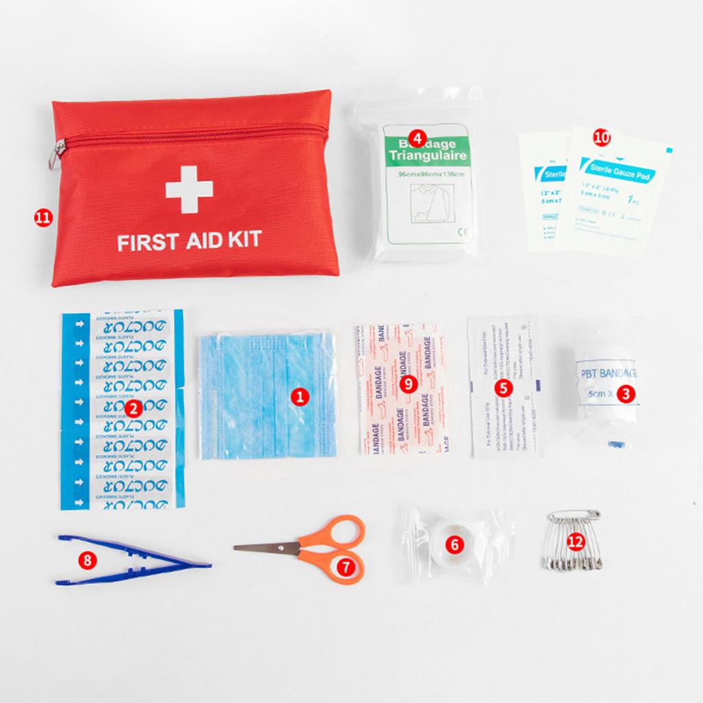 12Pcs Portable First Aid Kits Home Car Camping Hiking Emergency Supplies for Outdoor Hunting Hiking and Camping