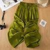 Fashion loose drape casual pants women's summer thin 1116 new ice silk cool straight pants breathable wide-leg pants