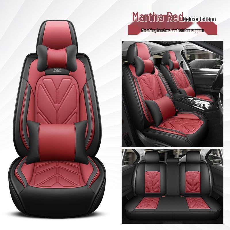 Universal Leather Car Seat Cushion for 5-Seaters - All-Season Fit