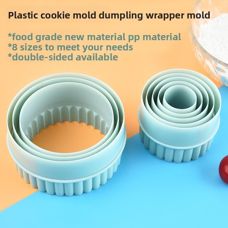 Round Lace Dual Purpose Food Grade Dumpling Skin Biscuit Mould 8 Pcs Set
