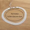Silver Plated Embossed Grid Flat Watch Chain Bracelet Women's Fashion Accessories