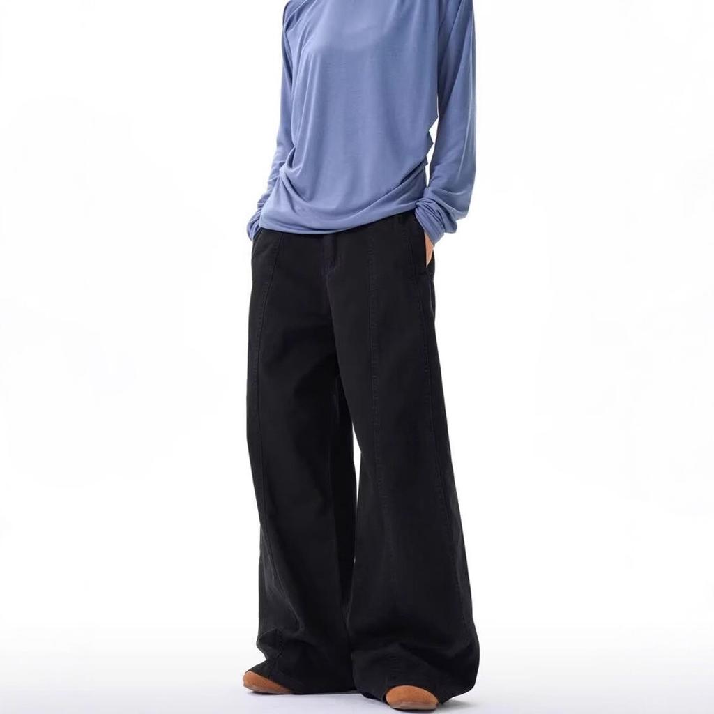 American retro wide-leg tooling pants men's trendy brand versatile high-end pendant loose straight casual pants