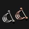 Set of 5 Cutest Stainless Steel U-Shaped Zircon Body Piercing Rings Nipple Ring Jewelry Kit for Women Gift for Children