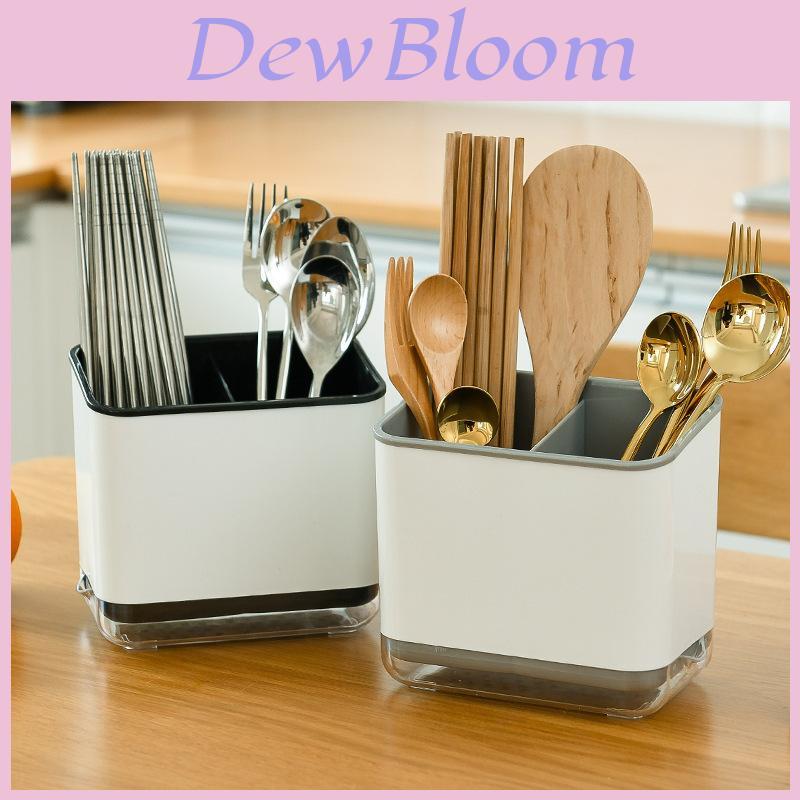 Modern Minimalist Plastic Chopstick Holder With Drip Tray For Kitchen Storage And Utensil Organization