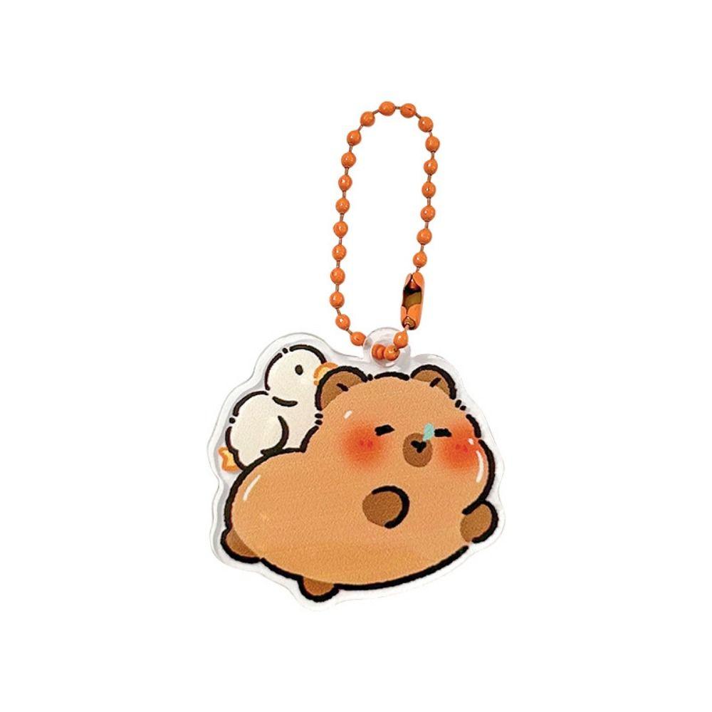 Funny Kapibara Bag Hanging Acrylic Capibara Pendant Capybara Acrylic Keychain  Hanging Accessory