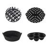 Yousheng 4Pcs Round Air Fryer Silicone Baking Tray Set Anti-Stick Air Fryer Pan Hot Dog Rack 7 Cavity Cake Mold Gift for Cooking Enthusiasts
