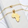 Fashion African Africa Map Pendant Female Gold Silver Color Stainless Steel Necklace for Women Men Ethiopian Jewelry Gift 2025