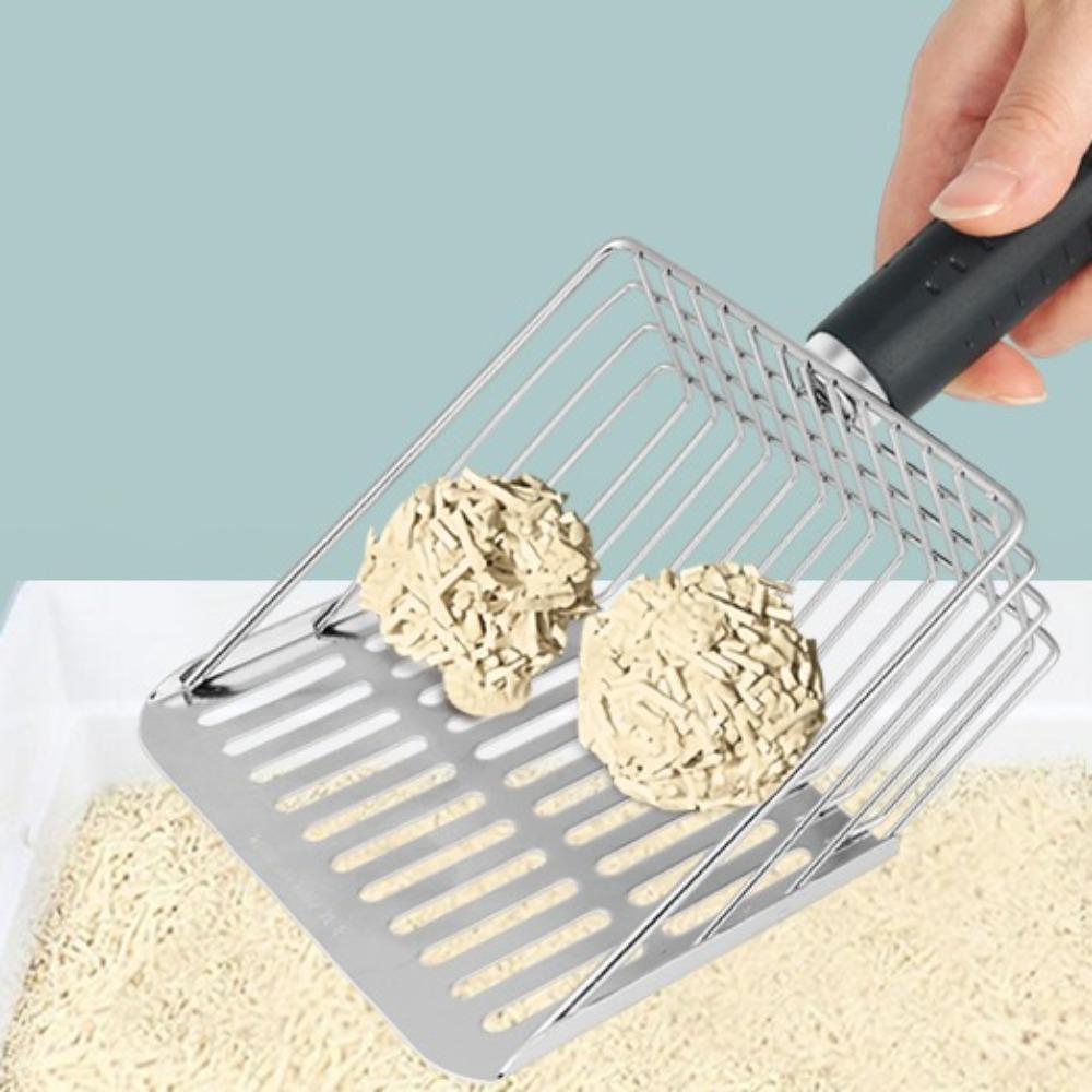 Hanging Design Cat Litter Shovel Stainless Steel Pet Feces Cleaner Pet Cleaner Scoop  Poop Lifter