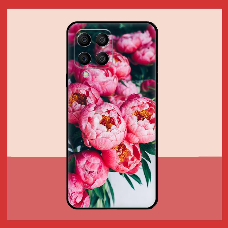 Elegant Pink Purple Peony Flower Case For Samsung Galaxy M56 M12 M06 M32 M52 M35 M55 M15 M11 M13 M14 M16 M36 M31 M53 M34 M54