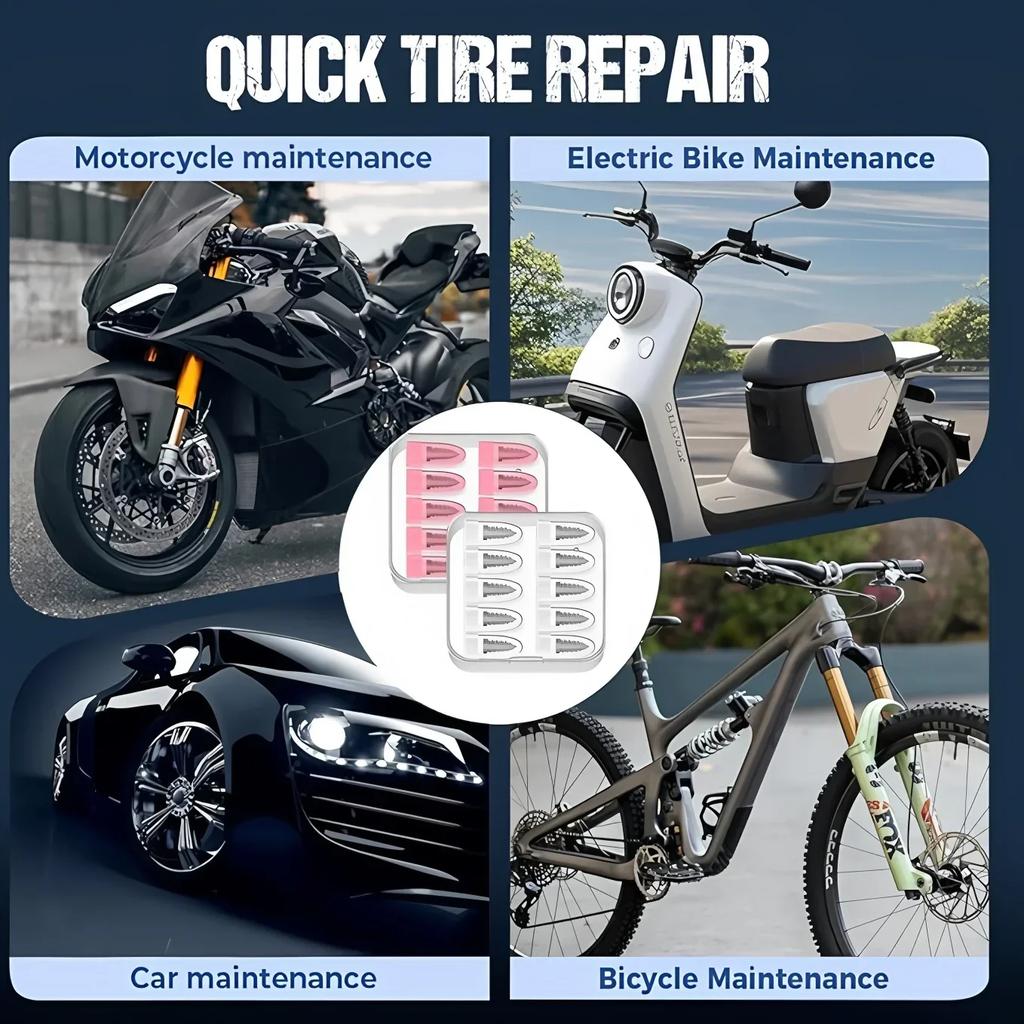 10-400PCS Car Motorcycle Vacuum Tyre Repair Nails Truck Scooter Bike Tire Puncture Repair Rubber Metal Nails Accessories