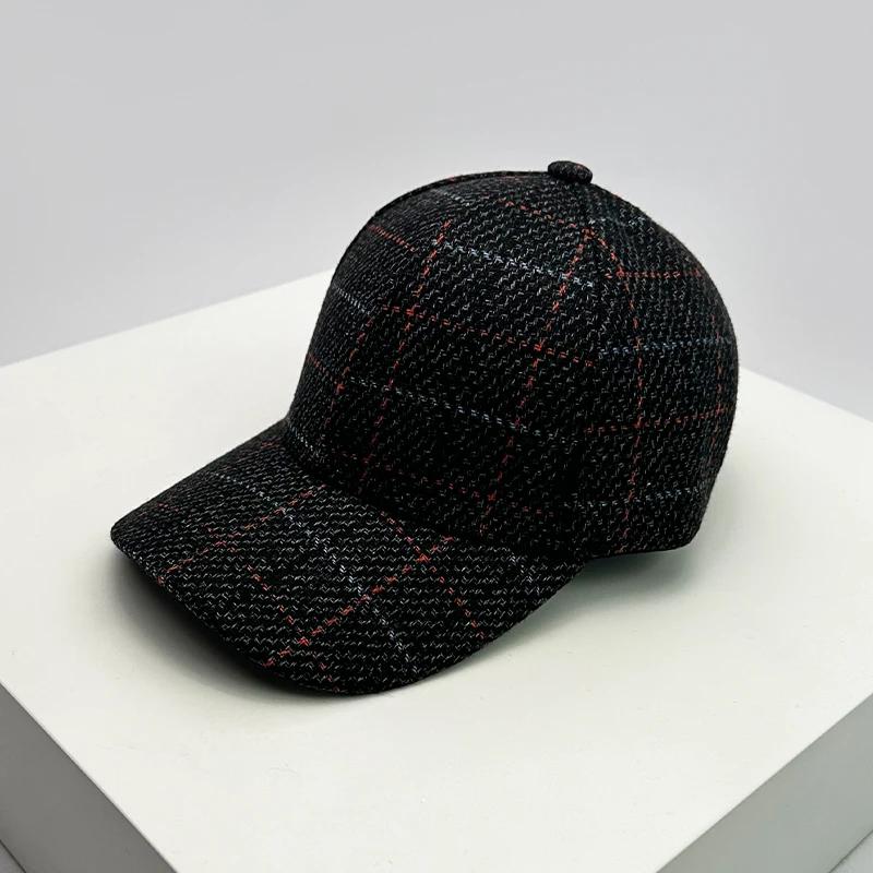 Baseball Purpose All Use Multi Cloth Woolen Warm Women  Men Her Him For Fresh Winter Autumn Fall Caps Cotton Fashion Casual Retro Check British