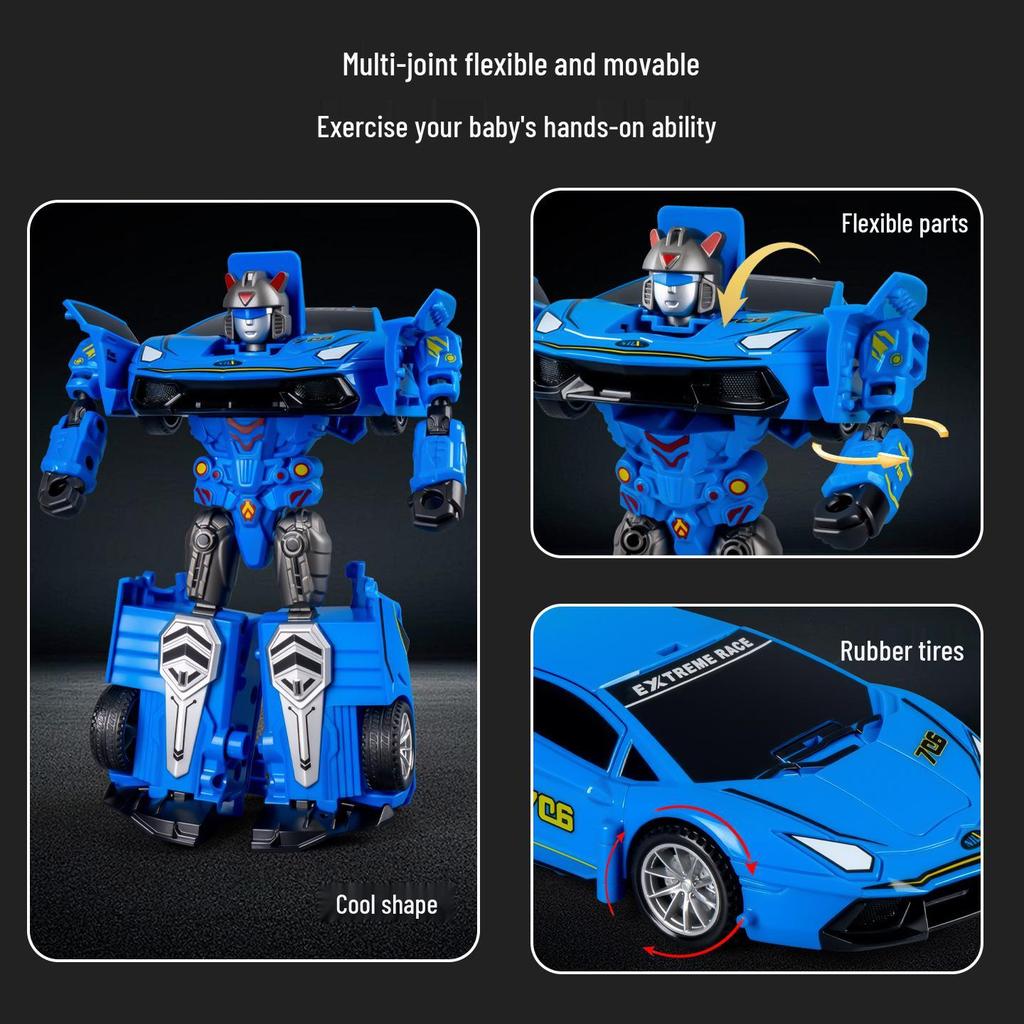 Transforming Robot Car Model - Inertial Power Warrior Toy for Boys
