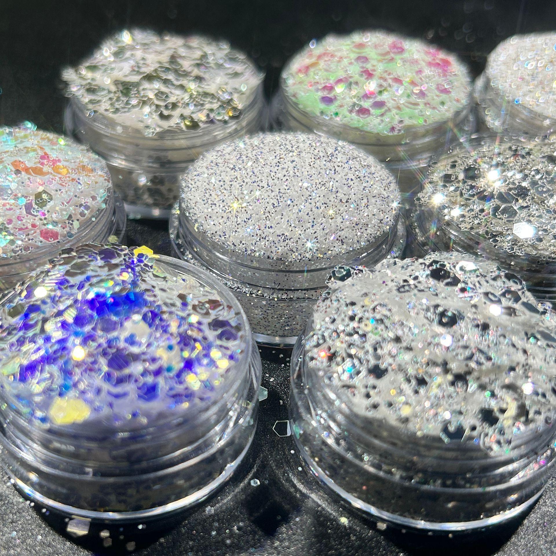 

Iridescent Silver Mirror Sequins Nail Art Glitter Flakes 50g bag