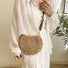 Summer Trendy Weaving Exquisite Handbag Fashionable and Simple Knitted Saddle Bag for Women Beach Vacation