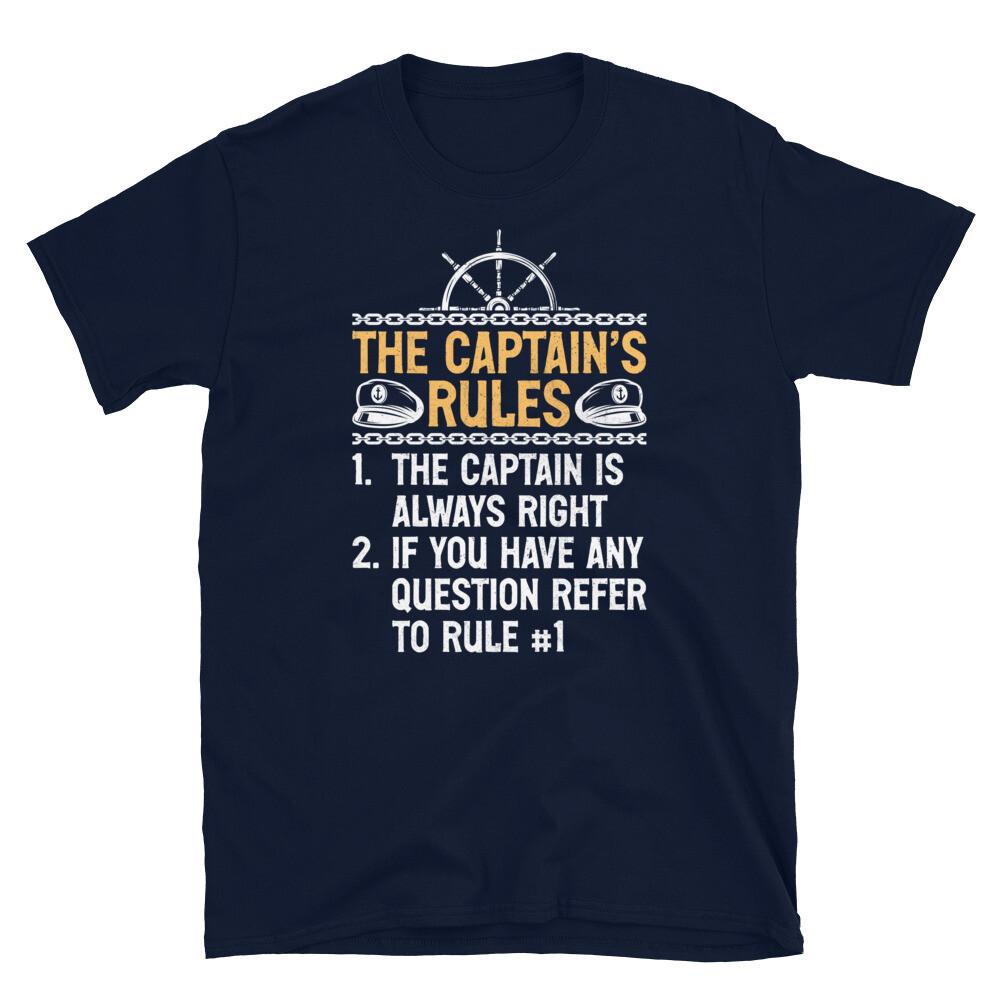 The Captain’s Rules the Captain Is Always Right Short-Sleeve Unisex T-Shirt S