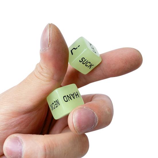 1 Pair Luminous Set Exciting Funny Dice Relief Effect Wear-resistant Anti-break Sex Dices Game