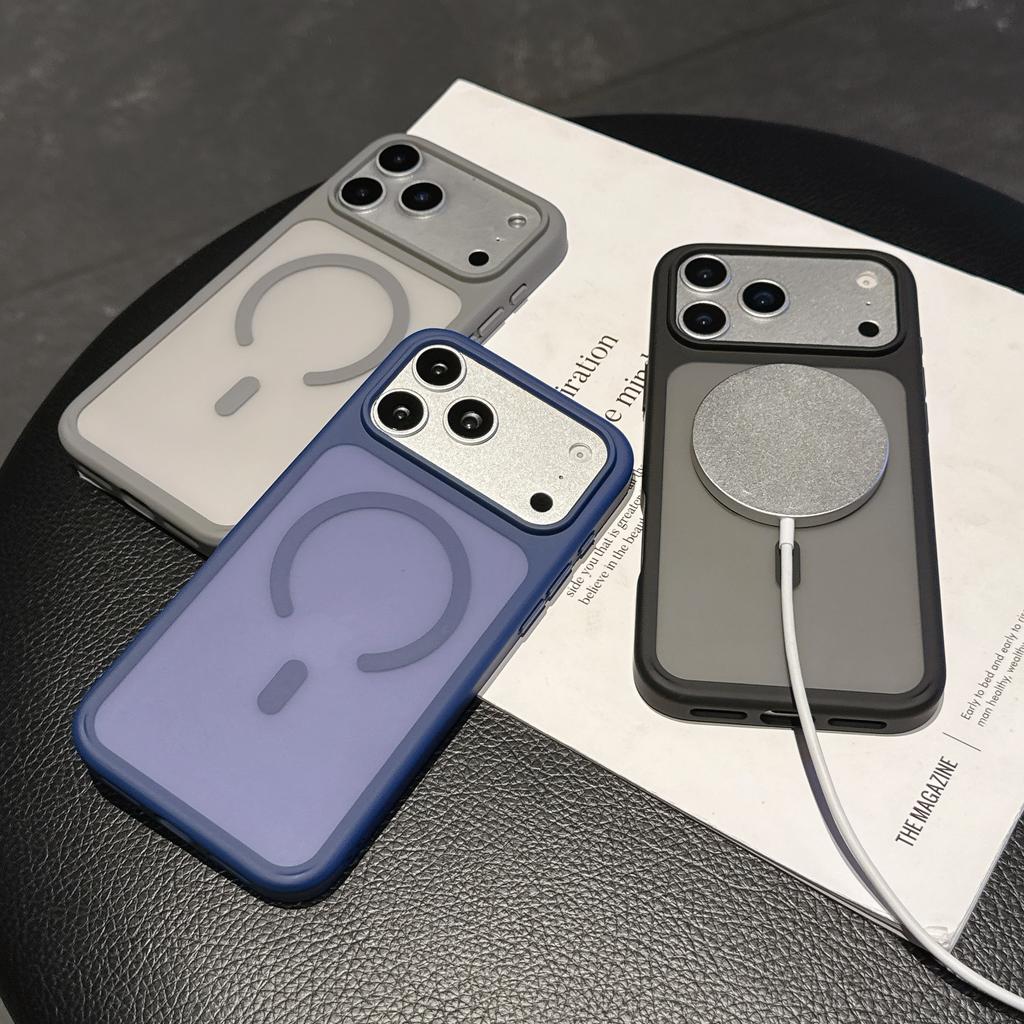Custodia Magnetica Arancione Per Per Iphone 17 Pro Max Air 17Pro Mag Safe Traslucida Opaca Antiurto Copri Telefono Accessori
