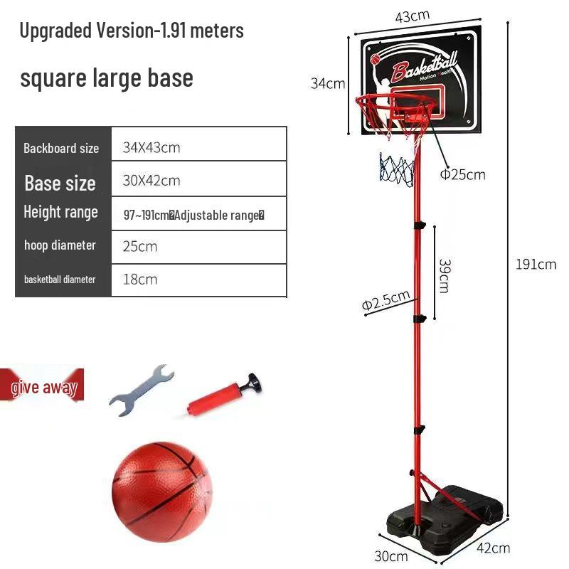 Adjustable Indoor Basketball Hoop with 6 Balls for Kids Ages 3-9
