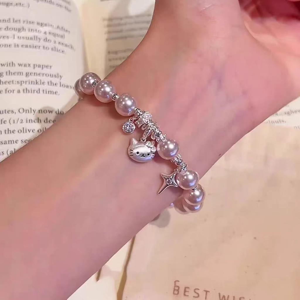 French Imitation Pearl Cat Bracelet Women's New High-end Light Luxury Niche Exquisite High-value Bracelet Accessories