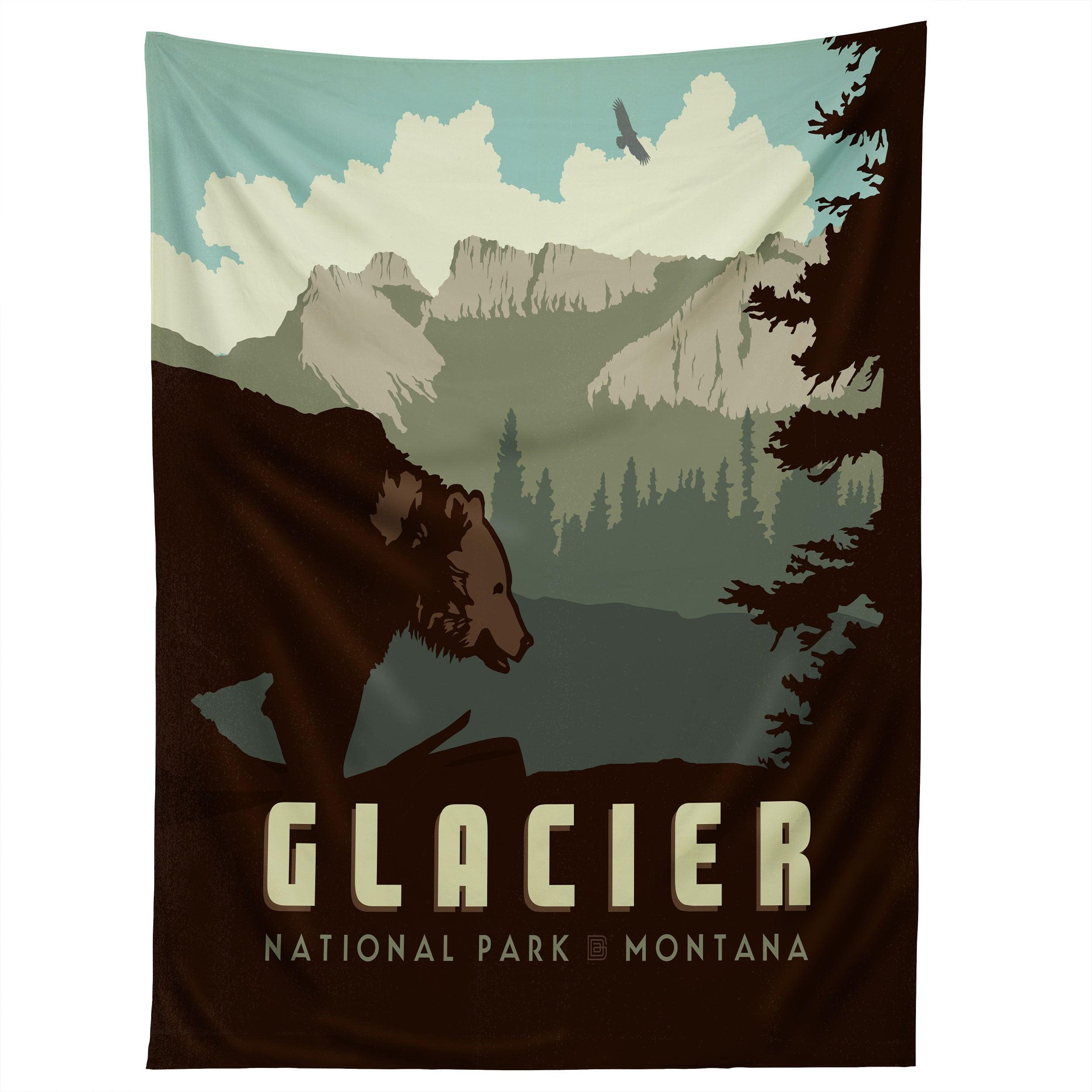 GLACIER NATIONAL PARK tapestry 75x100