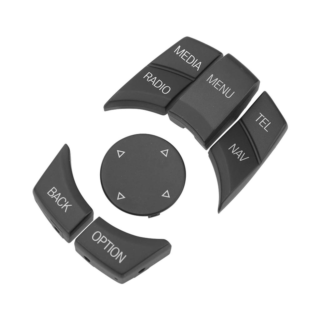 6 ცალი მანქანის მულტიმედიური მართვის ღილაკი, დახვეწილი, კომფორტული შეხების ღილაკის საფარი, თავსებადი 1 3 5 6 სერიის მოდელებთან, მქრქალი შავი