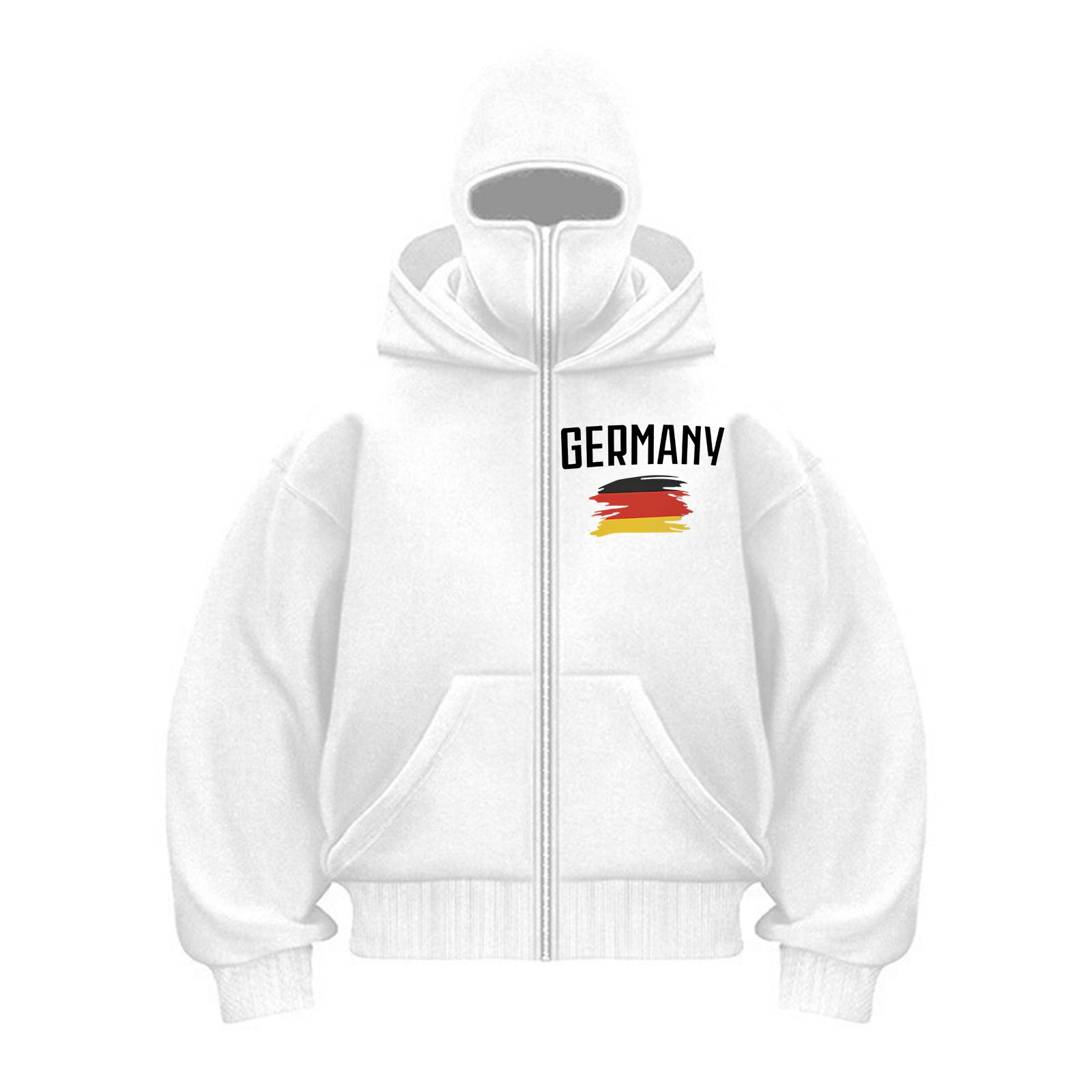 

Мужской кардиган с двойным капюшоном, свободный, уличный, модный, на молнии XL белый